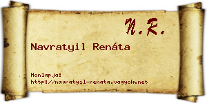 Navratyil Renáta névjegykártya