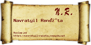 Navratyil Renáta névjegykártya